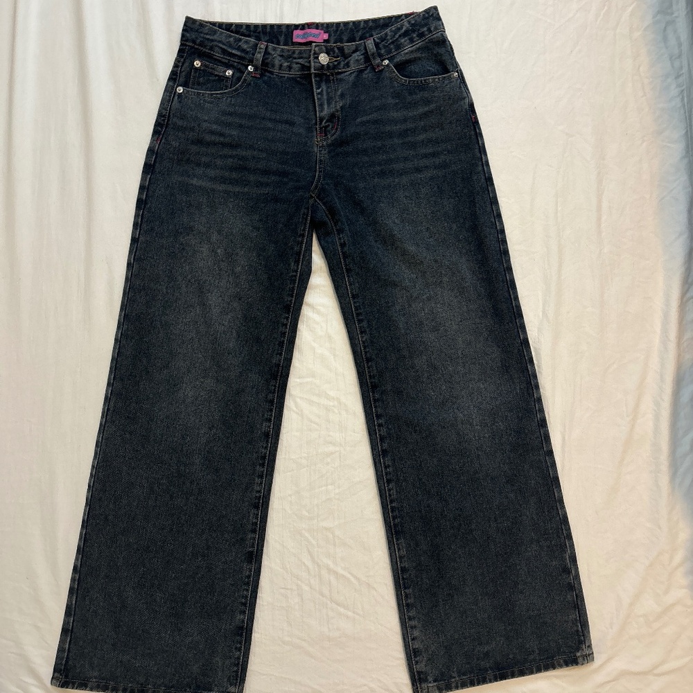 Edikted Ace Relaxed Jeans in dark blue- medium